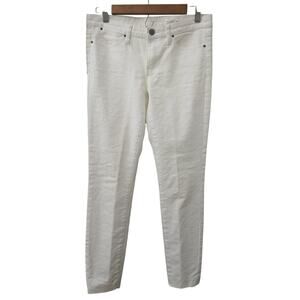 Club Monaco White Jeans Style Leather Look Fabric Fitted Design 4